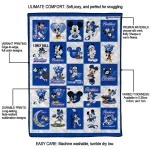 georgia state panthers mickey mouse motif blue white quilt blanket best selling