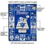 georgia state panthers snoopy love blue quilt blanket best selling