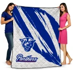 georgia state panthers stroke art blue white quilt blanket best selling