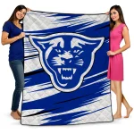 georgia state panthers wild lines blue white quilt blanket best selling