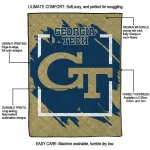 georgia tech yellow jackets block border gold quilt blanket best selling