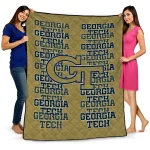georgia tech yellow jackets bold red gold quilt blanket best selling