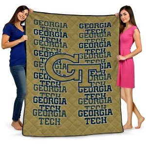 georgia tech yellow jackets bold red gold quilt blanket best selling