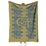 georgia tech yellow jackets bold red gold quilt blanket best selling