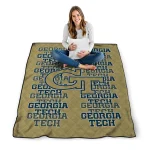 georgia tech yellow jackets bold red gold quilt blanket best selling