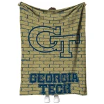georgia tech yellow jackets brick grid gold quilt blanket best selling