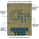 georgia tech yellow jackets brick grid gold quilt blanket best selling