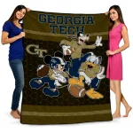 georgia tech yellow jackets disney football gold quilt blanket best selling