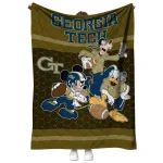 georgia tech yellow jackets disney football gold quilt blanket best selling
