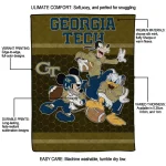 georgia tech yellow jackets disney football gold quilt blanket best selling