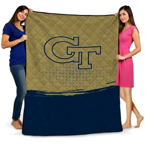 georgia tech yellow jackets dot illusion gold quilt blanket best selling