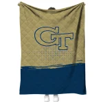 georgia tech yellow jackets dot illusion gold quilt blanket best selling