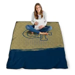 georgia tech yellow jackets dot illusion gold quilt blanket best selling
