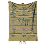 georgia tech yellow jackets handdrawn stripes gold quilt blanket best selling