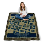 georgia tech yellow jackets helmet heart gold quilt blanket best selling