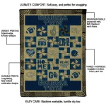 georgia tech yellow jackets helmet heart gold quilt blanket best selling
