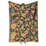 georgia tech yellow jackets hibiscus foliage gold quilt blanket best selling