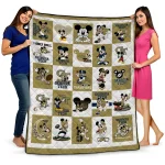 georgia tech yellow jackets mickey mouse motif gold white quilt blanket best selling