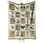 georgia tech yellow jackets mickey mouse motif gold white quilt blanket best selling