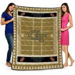 georgia tech yellow jackets mickey player gold quilt blanket best selling
