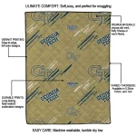 georgia tech yellow jackets sketch lines gold quilt blanket best selling