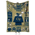 georgia tech yellow jackets snoopy love gold quilt blanket best selling