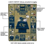 georgia tech yellow jackets snoopy love gold quilt blanket best selling