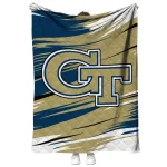 georgia tech yellow jackets wild lines gold white quilt blanket best selling