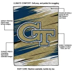 georgia tech yellow jackets wild lines gold white quilt blanket best selling