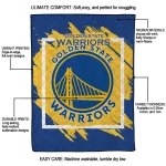golden state warriors block border blue quilt blanket best selling