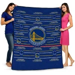 golden state warriors handdrawn stripes blue quilt blanket best selling