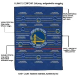 golden state warriors handdrawn stripes blue quilt blanket best selling