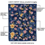 golden state warriors hibiscus foliage blue quilt blanket best selling