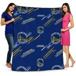 golden state warriors sketch lines blue quilt blanket best selling