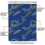 golden state warriors sketch lines blue quilt blanket best selling