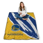 golden state warriors stroke art blue white quilt blanket best selling