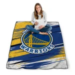 golden state warriors wild lines blue white quilt blanket best selling