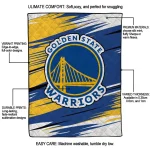 golden state warriors wild lines blue white quilt blanket best selling