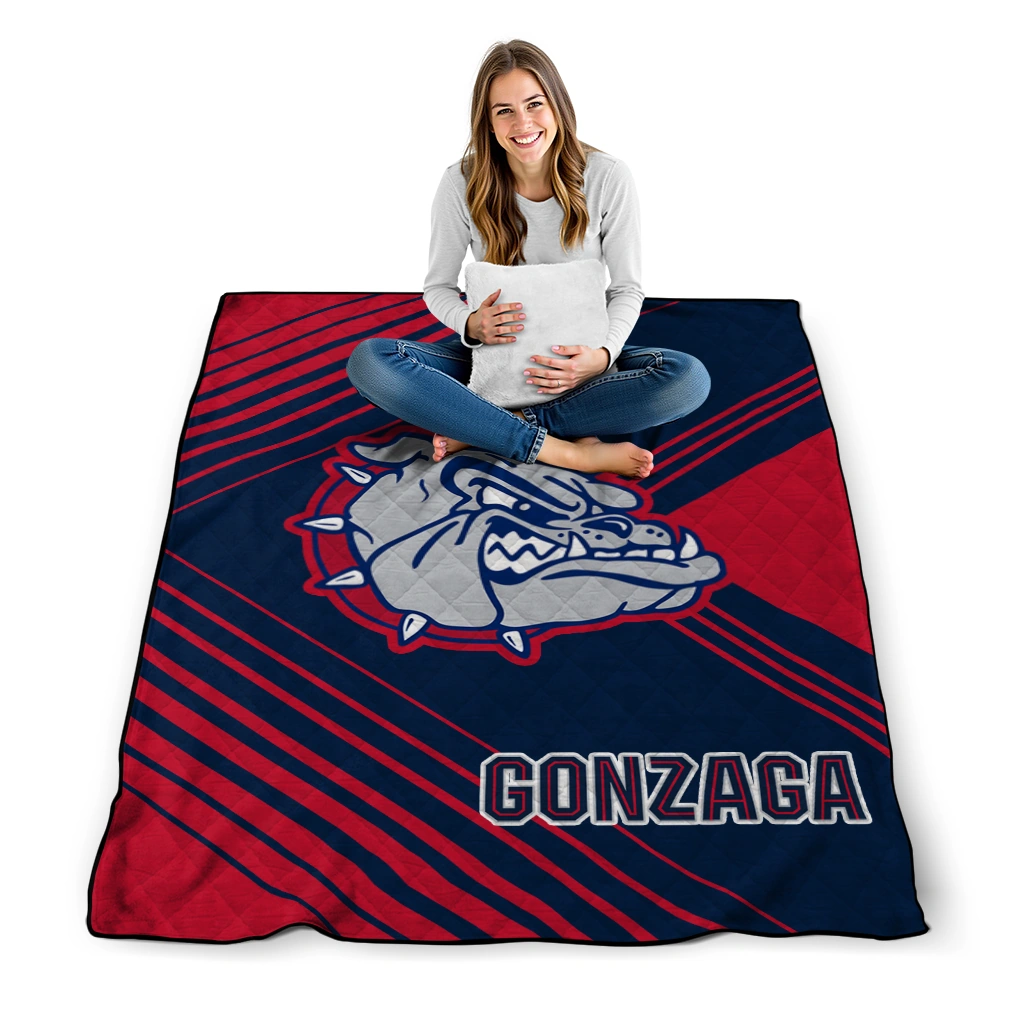 gonzaga bulldogs arrow layers blue quilt blanket high quality gonzaga bulldogs arrow layers blue quilt blanket high quality