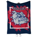 gonzaga bulldogs block border blue quilt blanket best selling