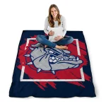 gonzaga bulldogs block border blue quilt blanket best selling