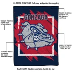 gonzaga bulldogs block border blue quilt blanket best selling