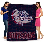 gonzaga bulldogs brick grid blue quilt blanket best selling