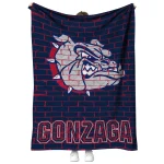 gonzaga bulldogs brick grid blue quilt blanket best selling