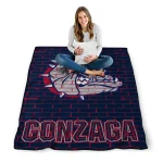 gonzaga bulldogs brick grid blue quilt blanket best selling