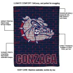 gonzaga bulldogs brick grid blue quilt blanket best selling