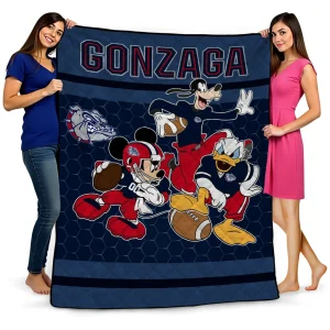 gonzaga bulldogs disney football blue quilt blanket best selling