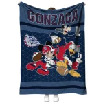 gonzaga bulldogs disney football blue quilt blanket best selling