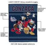 gonzaga bulldogs disney football blue quilt blanket best selling