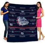 gonzaga bulldogs handdrawn stripes blue quilt blanket best selling